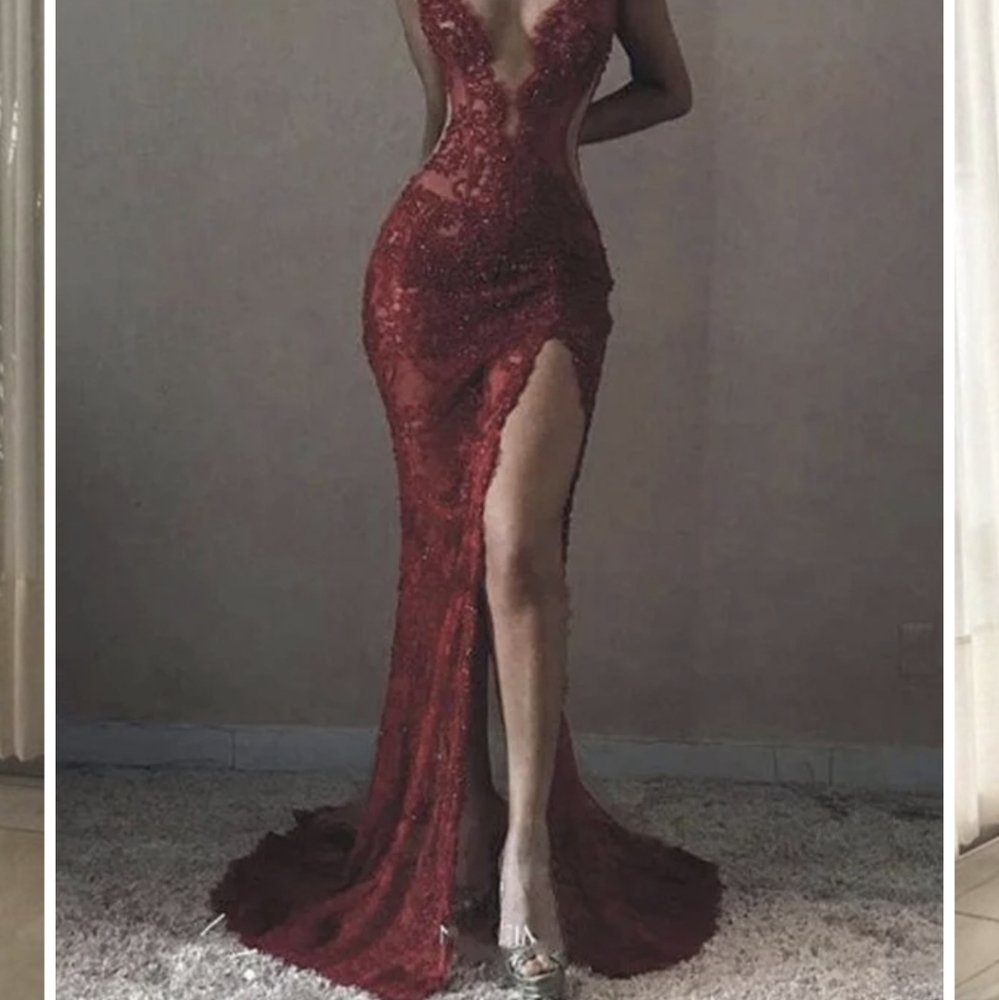 Red Mermaid trumpet dress